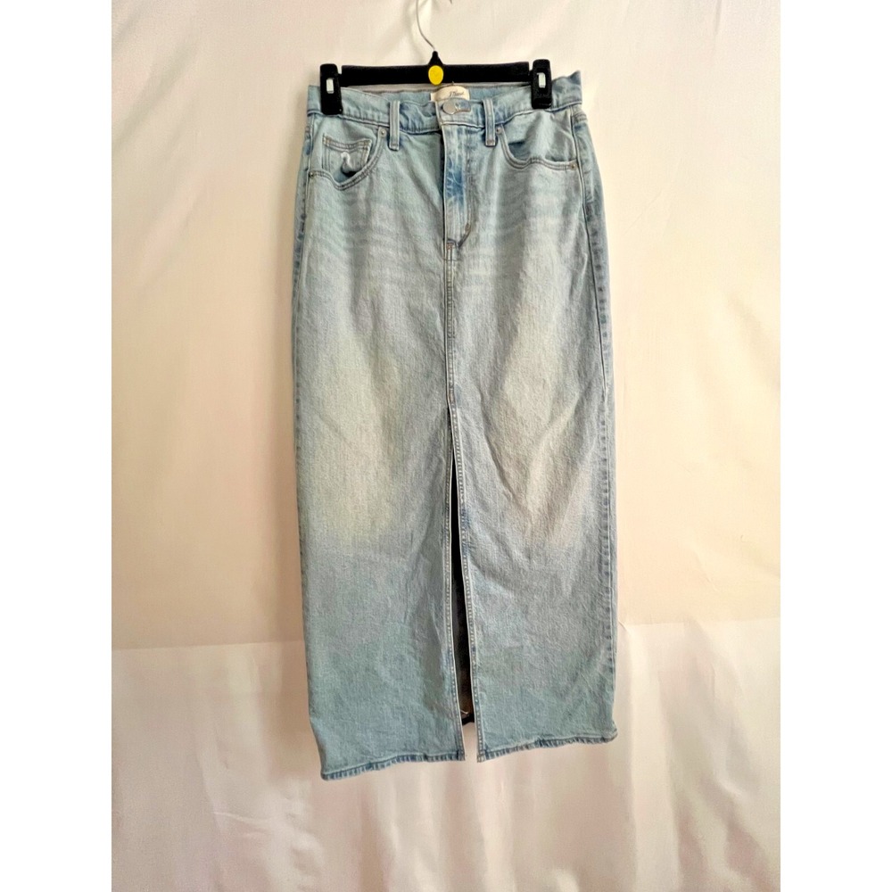 Universal Threads Denim Maxis Skirt Womens 6 Light‎ Hi-Rise Minimal Nancy Meyers